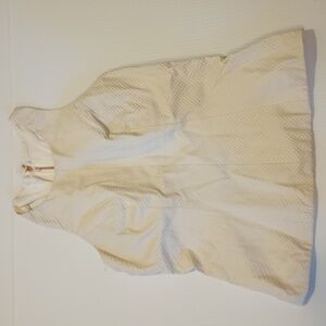 Milly White Fitted Lambskin Leather Snake Skin Front Tank Top A12